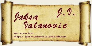 Jakša Valanović vizit kartica